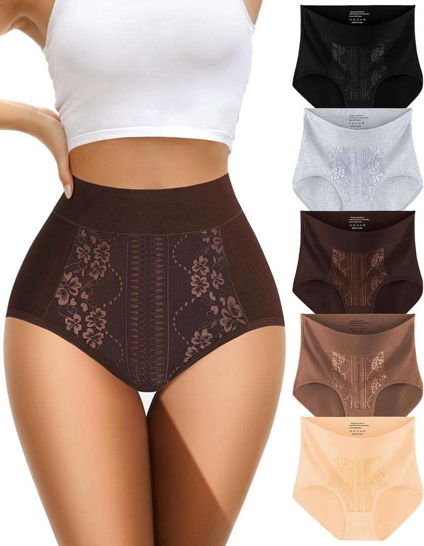 MISSWHO Cotton Underwear Women Pack High Waisted Tummy Control Women Briefs C Section Postpartum Ladies Plus Size Panties X-Large
