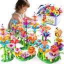 148PCS Flower Garden Building Toys for 3 4 5 6 Year Old Girls, Educational Activity Preschool Birthday Gifts for 3 4 5 Year Old Girls, Building Stem Toys for Kids Toddlers Ages 3-5
