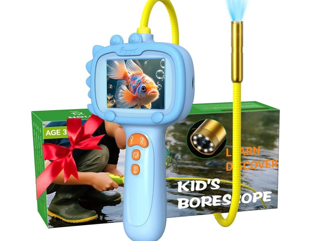 Daxiongmao Borescope Camera with Light for Kids | STEM Science Educational Toy for 4 5 6 7 8 9 10 12 Years Old Boys & Girls | Birthday Gift for Outdoor Adventures & Nature Discovery(Blue)