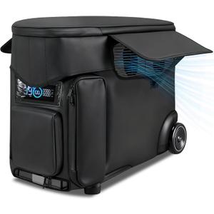 Protective Cover Compatible with DELTA Pro & Extra Battery, Waterproof Dustproof Storage Case with Top Compartment, Transparent Window & Adjustable Strap for Outdoor Indoor Use