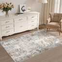 UERMEI 3x5 Area Rug Living Room Rugs - Washable Neutral Modern Abstract Soft Thin Rug Indoor Floor No Slip Rug Carpet for Bedroom Under Dining Table Home Office Decor - Brown Grey