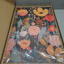 Orange Floral Wall Art Set of 3, Colorful Plant Pictures Wall Decor, Vintage Botanical Canvas Prints, Abstract Boho Flowers Posters, Nature Artwork for Living Room Bedroom Unframed 12X16 inch