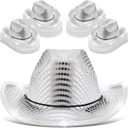 Tisancy LED Lights Cowboy Cowgirl Hat Flashing LED Lights Cowgirl Hat for Wedding Western Bachelorette Party,40pcs