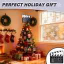 Christmas Tree Topper, 9.2 * 9.8inch Film Clapper Festive Decorations,Large Indoor and Outdoor Christmas Decorations,Santa Hat Tree Topper Christmas Halloween Family Party Ornament