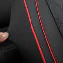 GIANT PANDA Fits Honda CRV HRV Civic Accord Pilot Element Passport Ridgeline, Front Seat Cover Leather Bucket Car Seat Protectors (Black+Red Piping) 2-Pack