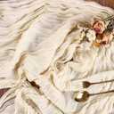 Cream Cheesecloth Table Runner 10FT Rustic Gauze Cheese Cloth Table Decorations 120 Inch Sheer Fabric Table Runners for Baby Bridal Shower Birthday Party Home Decor