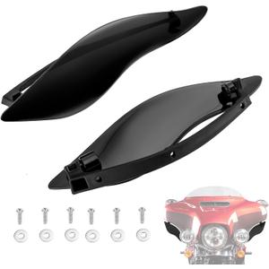 Wsays Adjustable Fairing Side Wings Air Deflectors Windshield Black Compatible with Harley Touring Electra Street Glide Road King Tri Glide Fairing Side Shield 2014-2023 Wsays Adjustable Fairing Side Wings Air Deflectors Windshield Black Compatible with Harley Touring Electra Street Glide Road King Tri Glide Fairing Side Shield 2014-2023