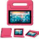 for Walmart Onn 7 inch Tablet Case Gen 3 2022(Model:100071481), Light Weight Shockproof Durable Kids Cases with Convertible Handle Stand for Boys Girls, Rose
