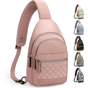 Capolo Sling Bag for Women Men Waterproof Crossbody Bags for Women Trendy Casual Fanny Pack with Convertible Shoulder Strap Chest Bag for Travel Hiking(Pink, Medium)