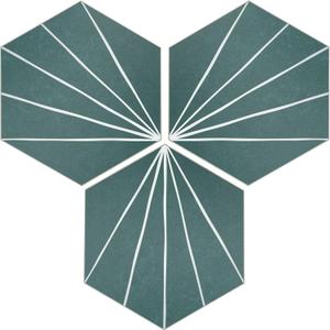 INNO STICKERS 45-Sheet Peel and Stick Backsplash Tile Sticker, 6" x 7" Green Art Deco Hexagon Flower Vintage Self-Adhesive Wall Tile for Kitchen Bathroom Shower Living Room, Covers 10 Sq. Ft. (Emerald)