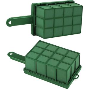 2 Pieces Floral Foam Cage with Floral Foam Flower Arrangement Foam Cage with Handle Rectangle Flower Foam Cage Holder for Fresh Flowers, Home Party Decoration, 11.8 x 4.9 x 3.1 Inches