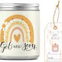 WATINC Get Well Soon Jar Candles Gifts for Sick, Lavender Scented Candle After Surgery Recovery Feel Better Gift, 32H Burning 10oz Natural Soy Wax Stress Relief Aromatherapy Feel Better for Women Men