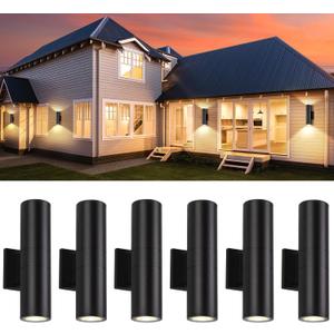 6Pack 14inch LED Square Up & Down Wall Lights,14W Outdoor Wall Light 4000K Day White Aluminum Body Waterproof IP65 LED Exterior Light Fixtures Wall Mount for House Patio Garage Garden.