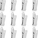 Metal Silver Mini Clamps, 12Pcs Mini Alligator Clips Spring Clamp 0.7 Inch Crocodile Alligator Clip for Home, Office, Clothes, Photos, Curtains, Wires, Photos, and Snacks Paper