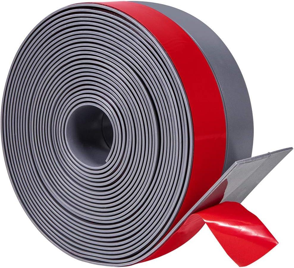 TORRAMI Wide Silicone Weather Stripping 3 inch Width 20 Feet Length, Draft Stopper Seal for Barn and Garage Door Under Bottom,Top, Sides, Grey (Gray)