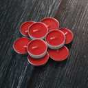 8 x 10 Pack Tea Candles Wedding Party and Home Decoration Votive Parties Tealight Small Wishing Bulk with 1.5-2 Hours Extended Burn Time Mini for Birthday Emergency Family (Red)