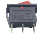 3 pin 2 Position Red Lighted Rocker Switch for Desktop Grinder,Electric Fireplaces,Neon Lamp,Household appliances,Lawn Mower,Electric Tool and Snowblower