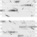 Peel and Stick Backsplash, 20-Sheet Peel and Stick Tiles 12.1" x 5.9" Stick on Backsplash PVC Wall Tile for Kitchen Fireplace (Carrara white marble)