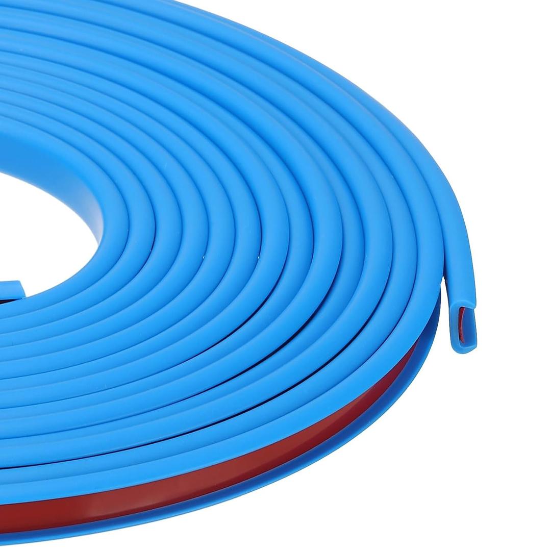 PATIKIL 3/8 Inch x 20 Feet U Shape Edge Banding, TPE Rubber Edge Trim Self Adhesive Veneer Edging Trim for Veneer Furniture Cabinets Shelves Table, Blue