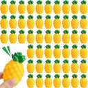 Simgoing 50 Pcs Rubber Pineapple Bath Toy Bulk Mini Pineapple Bathtub Toys for Baby Float Squeak Toys for Summer Pool Parties Party Baby Shower Decoration