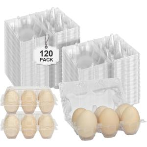 Pintuson Large 120 Pack Jumbo Egg Carton - 6 Count Duck Cartons Bulk - Exact Large Half Dozen