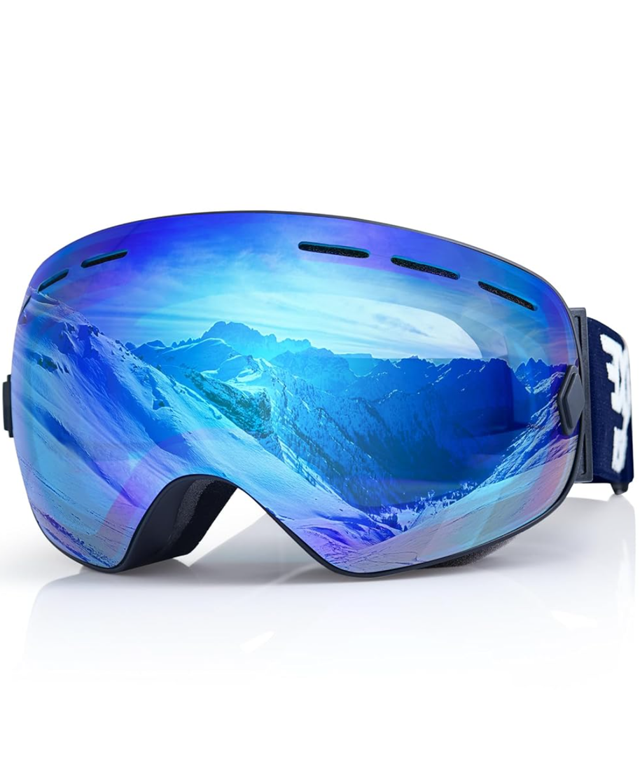 EXP VISION Snowboard Ski Goggles Men Women Youth, Anti Fog OTG Winter Snow Goggles Spherical Detachable Lens