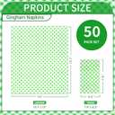 DYLIVeS Green Gingham Napkins, Green and White Checkered Guest Towel Plaid Party Napkins Disposable Paper Hand Towels for Luncheon, Dinner, Picnic, Birthday, Easter, Graduation Party, 3-Ply, 50 Pcs