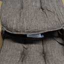 downluxe Indoor Chair Cushions for Dining Chairs, Tufted Overstuffed Textured Foam Kitchen Chair Pads with Ties and Non-Slip Backing, 15.5" x 15.5" x 4", Brown, 6 Pack