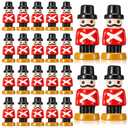 Chunful 24 Pcs Christmas Nutcracker Figurines Mini Resin Nutcracker Soldier Statues, Christmas Decoration for Garden Accessories Micro Landscape Landscaping Shelves Fireplaces Table(Cute Soldier)
