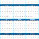 24" x 36" SwiftGlimpse 2026 Wall Calendar Erasable Large Wet & Dry Erase Laminated 12 Month Annual Yearly Wall Planner, Reversible, Horizontal/Vertical, Navy