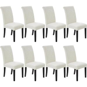 Stretch Chair Covers for Dining Room Set of 8, Removable Washable Dining Room Chair Covers, Dining Chair Slipcovers Seat Protectors, Great Decor for Home and Banquet (Ivory, 8 Pack)