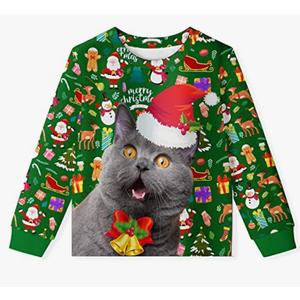 Ugly Christmas Sweater for Adults and Kids Family Matching Set Fleece Sweatshirt Hoodie Funny Graphic Unisex Pullover XXL