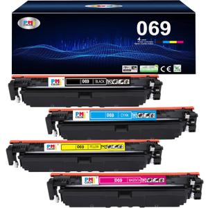 069 MF753Cdw 4 Pack Toner Cartridge Set Replacement for Canon 069 Toner Cartridge for Canon Color MF753Cdw, MF751Cdw LBP674Cdw Printers | (Black,Cyan,Magenta,Yellow)