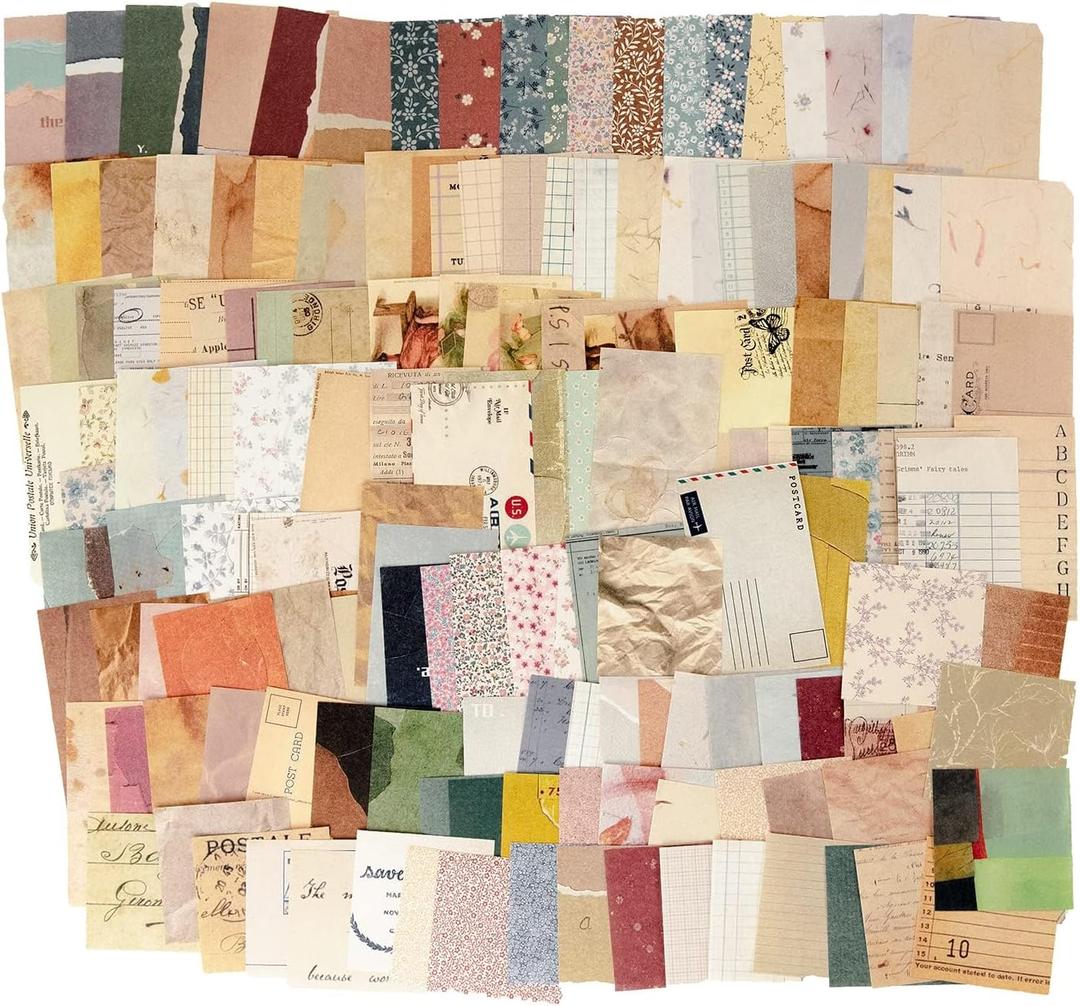 360 Sheets Vintage Scrapbook Paper Pack, Retro Aesthetic Journaling Supplies for DIY Crafts, Junk Journal, Collage, Ephemera, Aged Backgrounds & Mixed Themes (Earth Tones)