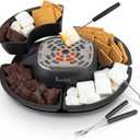 Kusini Smores Maker Tabletop Indoor - Flameless Electric Marshmallow Roaster 4 Detachable Trays & 4 Roasting Forks Gift Set & Date Night Idea. Movie Night Supplies & Housewarming Gift