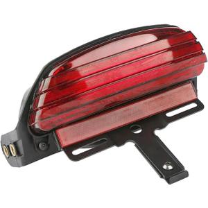 Motorcycle Tri-Bar LED Rear Fender Brake Light Turn Signal Lamp Taillight Compatible with Harley Dyna Fat Bob Softai FXST FXSTB FXSTC FXSTS FLSTSB 2006-2011(Red)