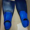 Sporti Adult-Kids Swim Fins for Pool Lap Swimming - Long Floating Fins for Swimming & Snorkeling - Swim Flippers for Training (M 9-10 / W 10-11, Navy-Blue)