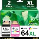 myCartridge 64XL Black and Color Ink Cartridges Combo Pack Remanufactured Replacement for HP Ink 67 67XL Ink for Envy Photo 7855 7900 7155 7858 7100 7120 7800 6252 6255 Tango Printer Ink 67 (2-Pack)