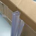 Bathroom Framless Shower Glass Door Bottom Seal Strip, 2PCS 36 Inch Long PVC Clear Seal Strips for 1/4"(6MM) Glass Door, to Stop Water Leakage