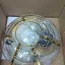 YYJLX Modern E26 Small Crystal Chandelier Semi Flush Mount Ceiling Light Fixture Gold Ceiling Lamp for Hallway Bedroom Bathroom Closet Bedroom Foyer