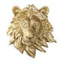 Wall Charmers Mini Gold Faux Lion Head Wall Hanging - 9" Faux Taxidermy Animal Head Wall Decor - Handmade Farmhouse Decor by Wall Charmers
