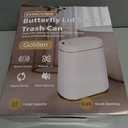 Bathroom Trash Can with Butterfly Lid 2 Gallon Sensor Trash can, IPX5 Waterproof Garbage Can, Automatic Slim Trash Bin, Under-Counter Wastebasket, Bathroom Decor for Bedroom, White Gold