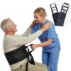 Transfer Sling, Upgraded with Metal Buckle, 6 Reinforced Straps with Hand Grips, Lift & Standing Aid for Caregivers, Elderly & Disabled, Transfer Belt for Home Use (Black, Large)