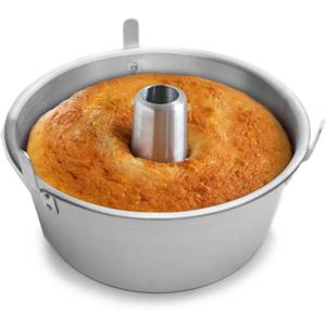 Fox Run Aluminum Angel Food Pan 10.75", Reinforced Cake Pan (Silver)
