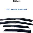 IG Window Visors Fit for 2022-2026 Kia Carnival, Out-Channel Rain Guards Vent Wind Deflectors 4PC, Car Accessories for 22-26 Carnival
