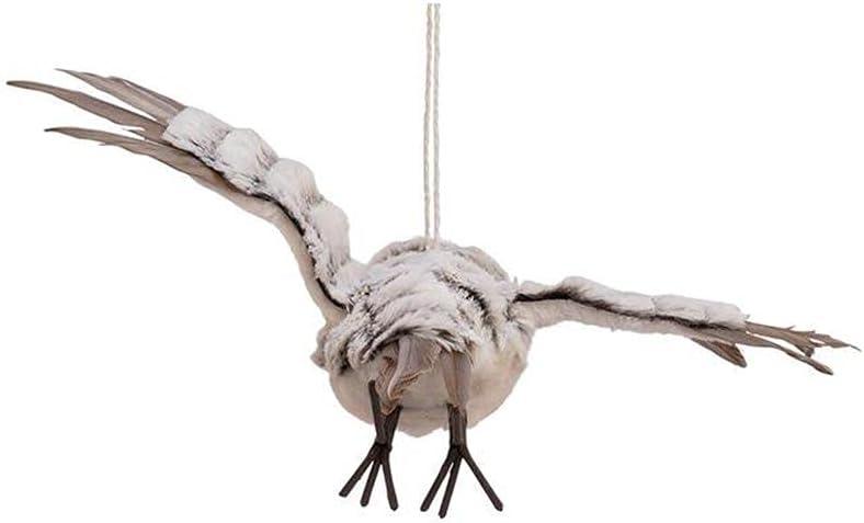 Grey With White Fur Flying Owl Ornament,Christmas