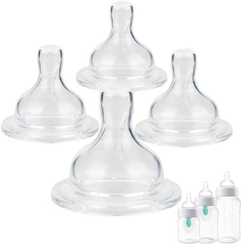 Baby Bottle Silicone Nipples for Philips Avent Anti-Colic Baby Bottles,Size 3 Nipple,6m+,Fast Flow,4 Count