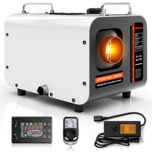 8KW All-in-One Diesel Air Heater, 12V/24V/110V Portable Parking Heating System with 5L Horizontal Fuel Tank, LCD Switch & Remote Control for RV Truck Camper Boat Garage Home