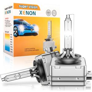 D1S HID Bombillas de xenn para faros delanteros, 6000 K blanco fro, 35 W mejoradas, 350% ms brillantes, bombillas de repuesto de xenn de haz alto y bajo, paquete de 2