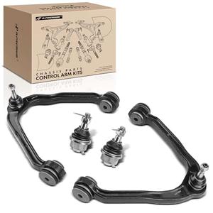 A-Premium Set of 4, Front Upper Control Arm, Lower Ball Joint, Compatible with Chevrolet & GMC & Cadillac - 1999-2007 - Silverado Sierra Tahoe Yukon Suburban Avalanche Savana Express Escalade